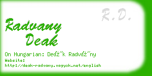 radvany deak business card